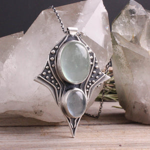 Voyager Necklace // Double Aquamarine