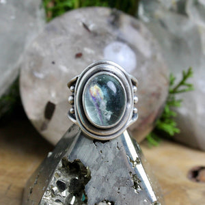 Warrior Ring // Rainbow Fluorite - Size 7 - Acid Queen Jewelry