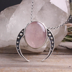 Moon Voyager Necklace  // Rose Quartz
