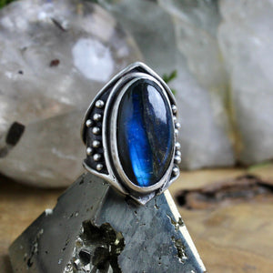 Warrior Ring // Labradorite - Size 10 - Acid Queen Jewelry