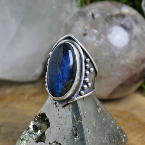 Warrior Ring // Labradorite - Size 10 - Acid Queen Jewelry