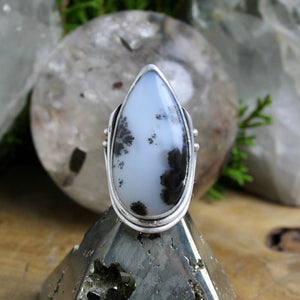 Warrior Ring // Dendritic Agate- Size 5.5 - Acid Queen Jewelry