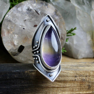 Warrior Shield Ring // Ametrine - Size 8 - Acid Queen Jewelry