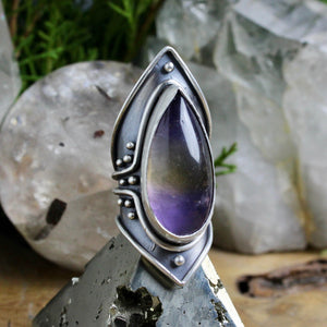 Warrior Shield Ring // Ametrine - Size 8 - Acid Queen Jewelry