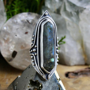 Amplifier Ring // Labradorite- Size 9 - Acid Queen Jewelry