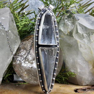 Amplifier Shield Necklace // Clear Quartz - Acid Queen Jewelry