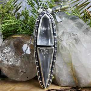 Amplifier Shield Necklace // Clear Quartz - Acid Queen Jewelry