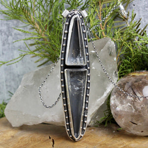 Amplifier Shield Necklace // Clear Quartz - Acid Queen Jewelry