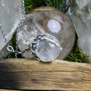 Sorceress Lariat Necklace // Clear Quartz - Acid Queen Jewelry
