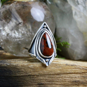 Warrior Ring // Mahogany Obsidian - Size 8.5 - Acid Queen Jewelry