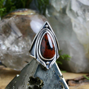 Warrior Ring // Mahogany Obsidian - Size 8.5 - Acid Queen Jewelry