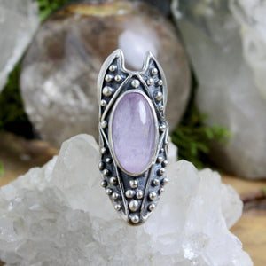 Circe Shield Ring // Kunzite - Size 6 - Acid Queen Jewelry