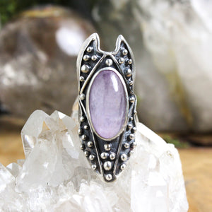 Circe Shield Ring // Kunzite - Size 6 - Acid Queen Jewelry