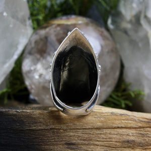 Warrior Shield Ring // Labradorite - Size 9 - Acid Queen Jewelry