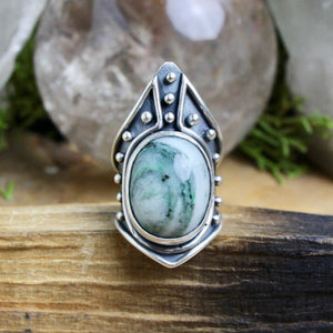 Warrior Ring // Tree Agate - Size 6 - Acid Queen Jewelry