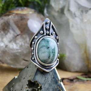 Warrior Ring // Tree Agate - Size 6 - Acid Queen Jewelry