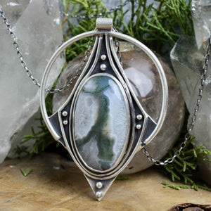 Conjurer Necklace //  Moss Agate - Acid Queen Jewelry