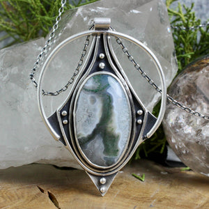 Conjurer Necklace //  Moss Agate - Acid Queen Jewelry