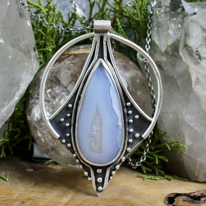 Conjurer Necklace // Blue Lace Agate - Acid Queen Jewelry
