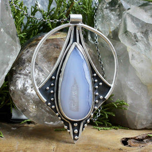 Conjurer Necklace // Blue Lace Agate - Acid Queen Jewelry