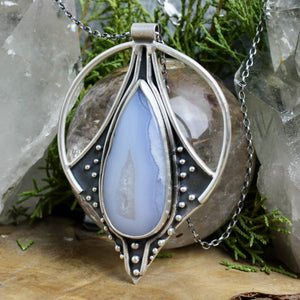 Conjurer Necklace // Blue Lace Agate - Acid Queen Jewelry