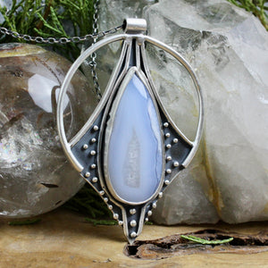 Conjurer Necklace // Blue Lace Agate - Acid Queen Jewelry