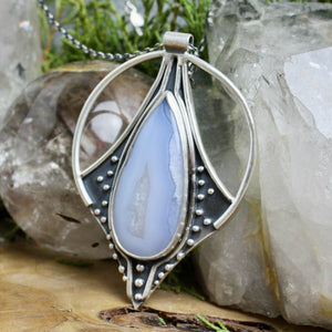 Conjurer Necklace // Blue Lace Agate - Acid Queen Jewelry