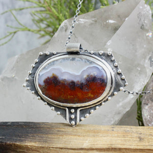 Voyager Necklace // Plume Agate - Acid Queen Jewelry