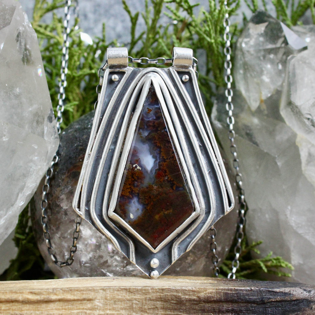 Voyager Necklace //  Red Moss Agate - Acid Queen Jewelry