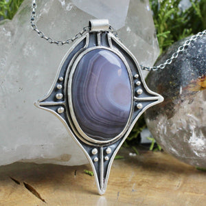 Voyager Necklace // Lace Agate - Acid Queen Jewelry