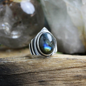 Warrior Ring // Labradorite - Size 7 - Acid Queen Jewelry