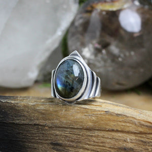 Warrior Ring // Labradorite - Size 7 - Acid Queen Jewelry