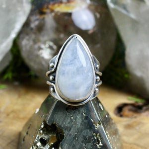 Warrior Ring // Rainbow Moonstone - Size 10 - Acid Queen Jewelry