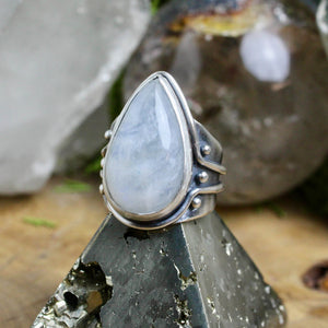 Warrior Ring // Rainbow Moonstone - Size 10 - Acid Queen Jewelry