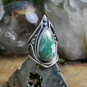 Warrior Ring // Moss Agate - Size 9 - Acid Queen Jewelry