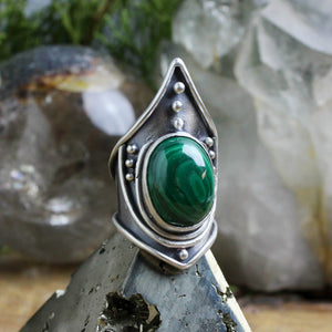 Warrior Ring // Malachite - Size 6.5 - Acid Queen Jewelry