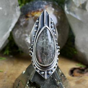 Warrior Ring // Labradorite - Size 8.5 - Acid Queen Jewelry