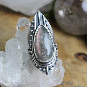 Warrior Ring // Labradorite - Size 8.5 - Acid Queen Jewelry