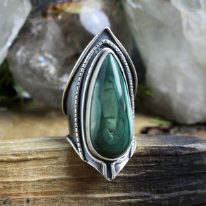 Warrior Ring // Green Agate - Size 10 - Acid Queen Jewelry