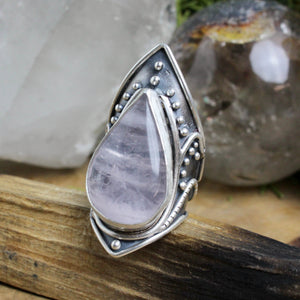 Warrior Shield Ring // Rose Quartz- Size 9.5 - Acid Queen Jewelry