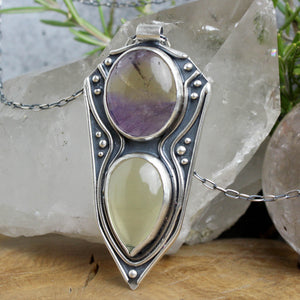 Voyager Shield Necklace // Ametrine + Citrine - Acid Queen Jewelry