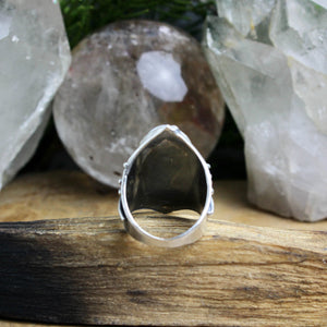Warrior Ring // Rainbow Moonstone - Size 10 - Acid Queen Jewelry