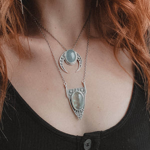 Voyager Moon Necklace // Aquamarine