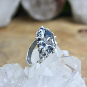 Captured Quartz Ring // Smoky Quartz  Size 6.75 - Acid Queen Jewelry