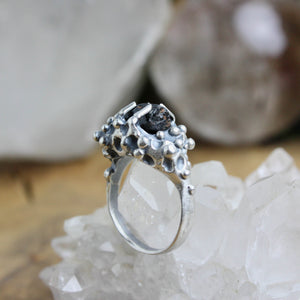 Captured Tourmaline Ring // Black Tourmaline Size 8.5 - Acid Queen Jewelry