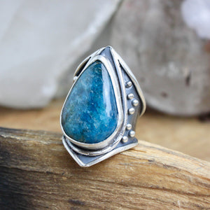 Warrior Ring //  Blue Apatite - Size 6 - Acid Queen Jewelry