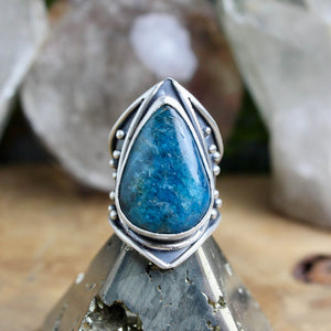 Warrior Ring //  Blue Apatite - Size 6 - Acid Queen Jewelry