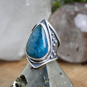 Warrior Ring //  Blue Apatite - Size 6 - Acid Queen Jewelry
