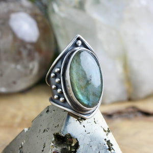 Warrior Ring // Labradorite - Size 8 - Acid Queen Jewelry