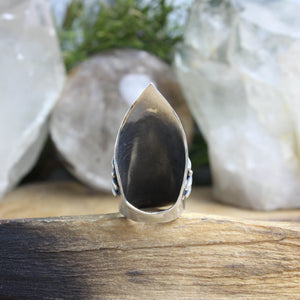 Amplifier Ring // Moss Agate- Size 7 - Acid Queen Jewelry